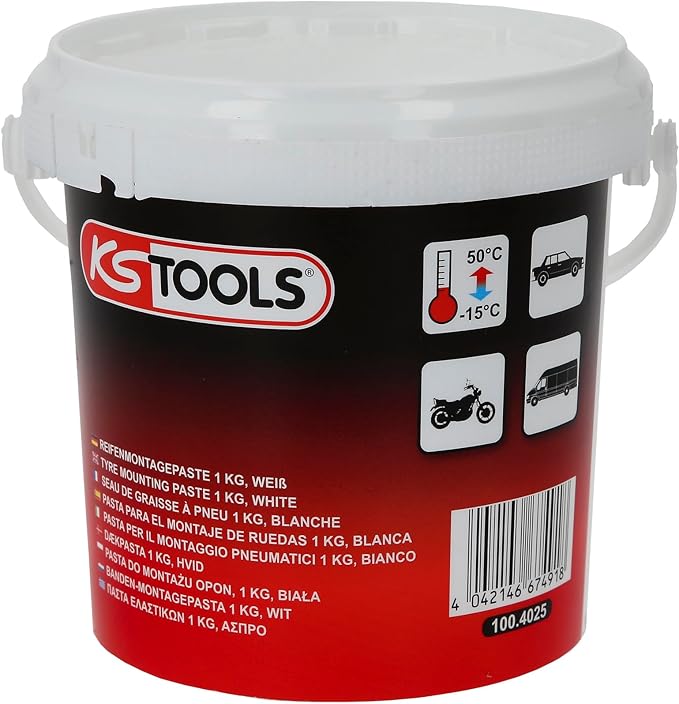 Graisse à pneus KS TOOLS 1 kg - lubrifiant atelier pour montage pneumatiques karting et moto sportive